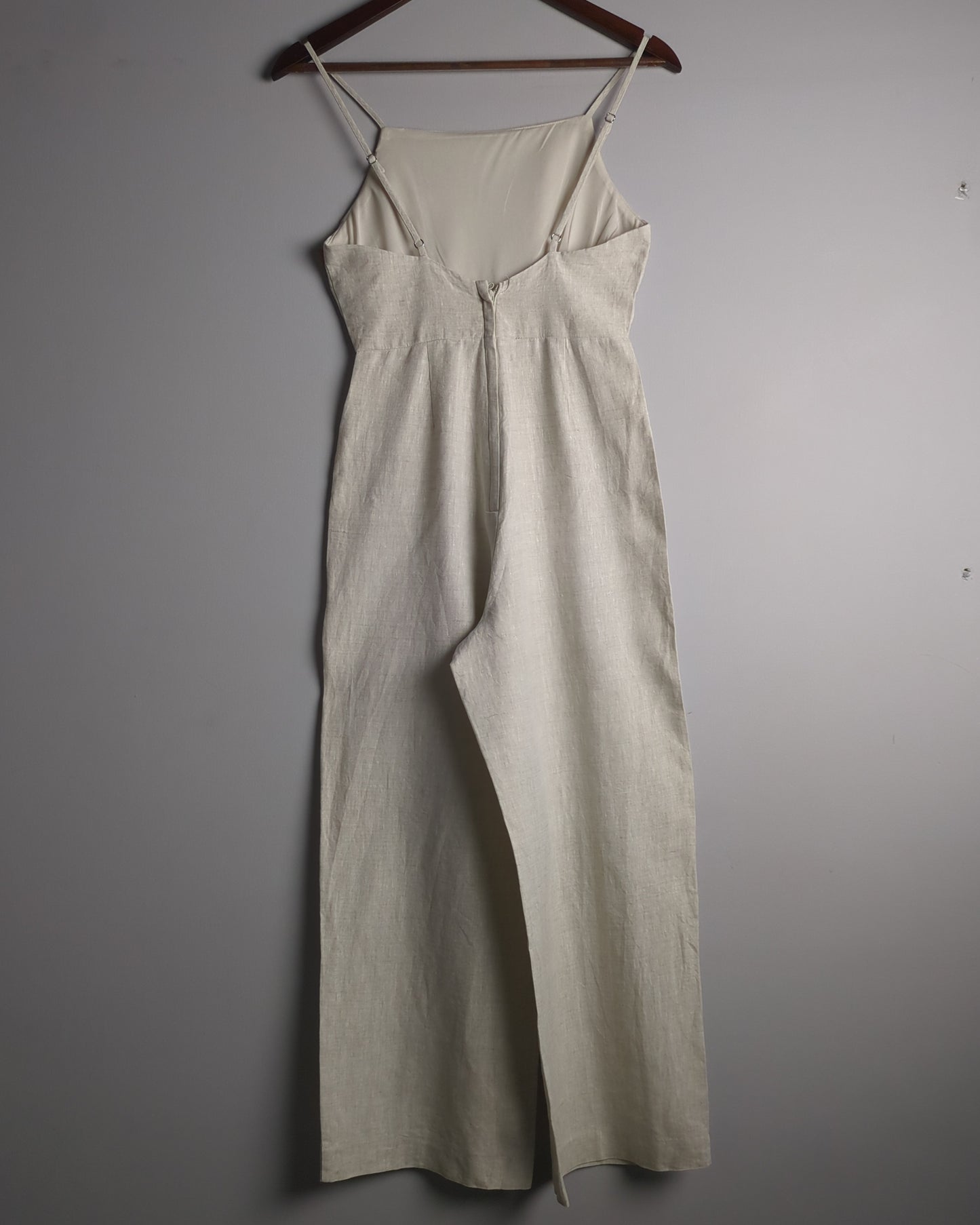 H&M Beige Linen Jumpsuit