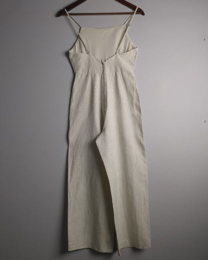 H&M Beige Linen Jumpsuit