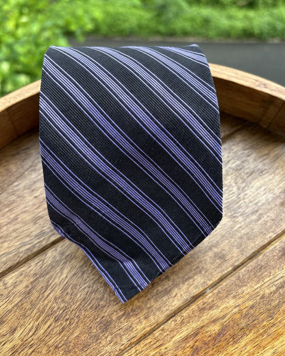 Lauren Purple Striped Silk Necktie
