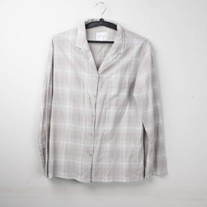Grey Plaid Button-Up Shirt