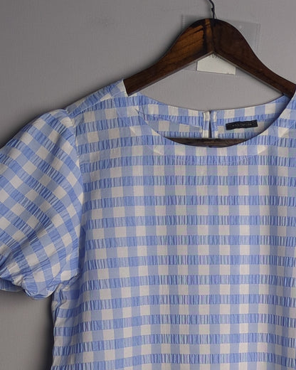 Ann Taylor Blue Gingham Blouse