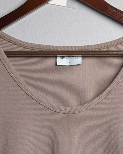 Beige Ribbed Bodysuit