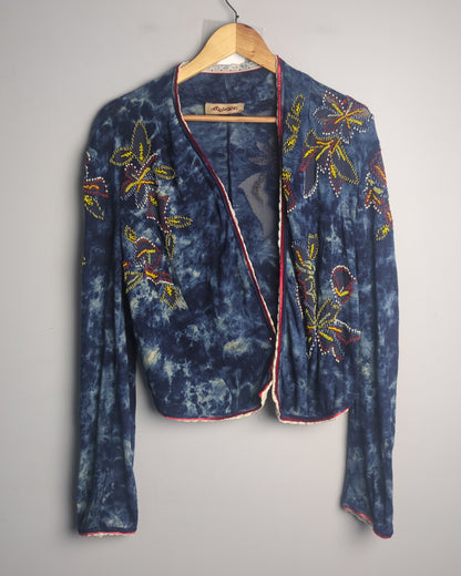 Not So Serious By Pallavi Mohan Blue Embellished Shrug