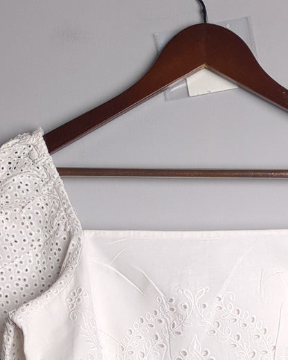 H&M White Eyelet Blouse