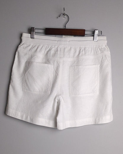 M&S White Linen Shorts