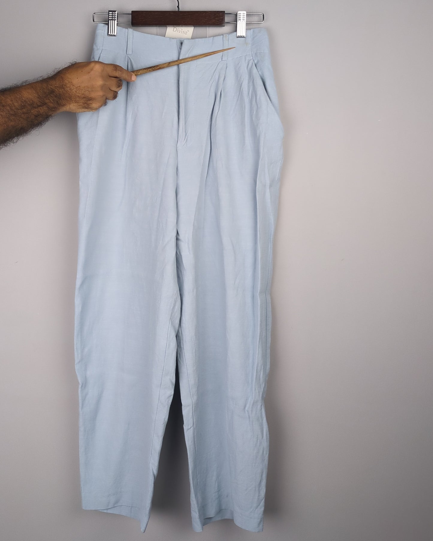 Blue Pleated Trousers