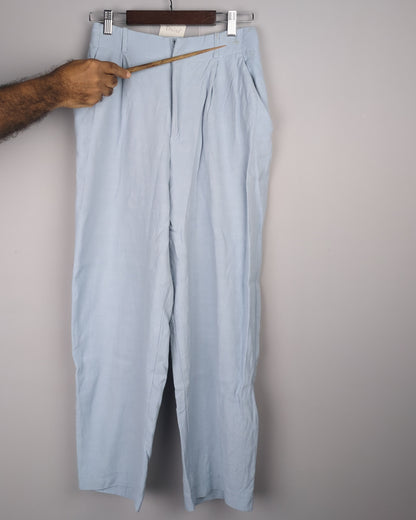 Blue Pleated Trousers