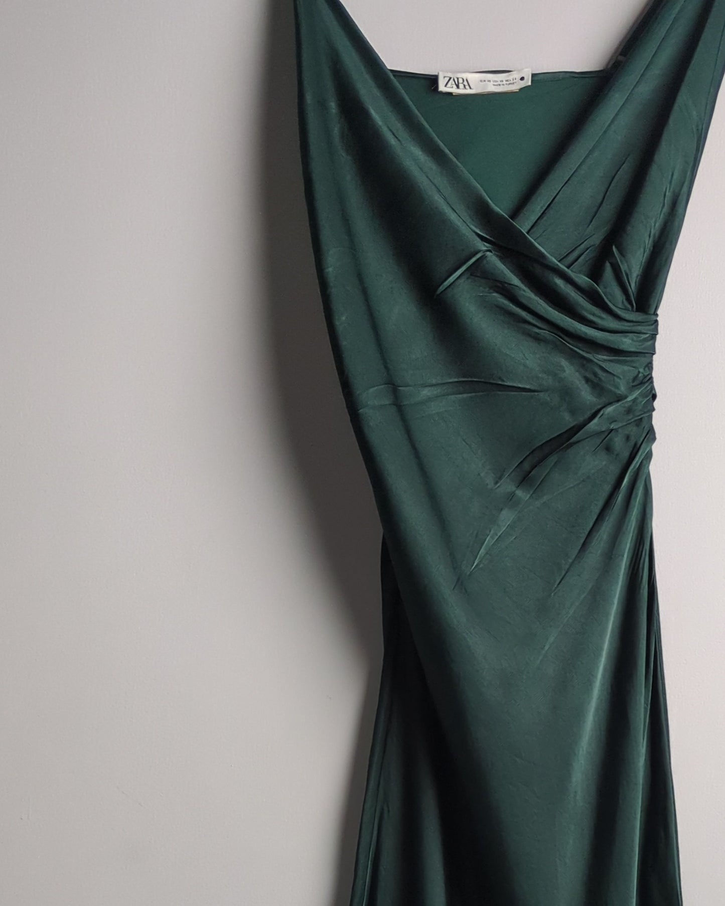 Zara Green Satin Dress