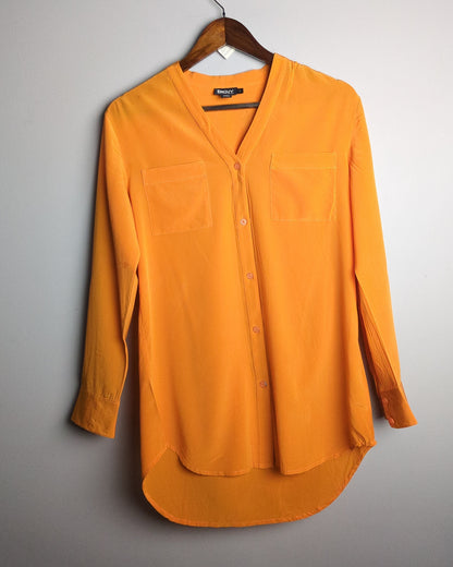 DKNY Orange Button-Down Blouse
