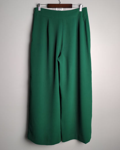 Zara Green Wide-Leg Trousers