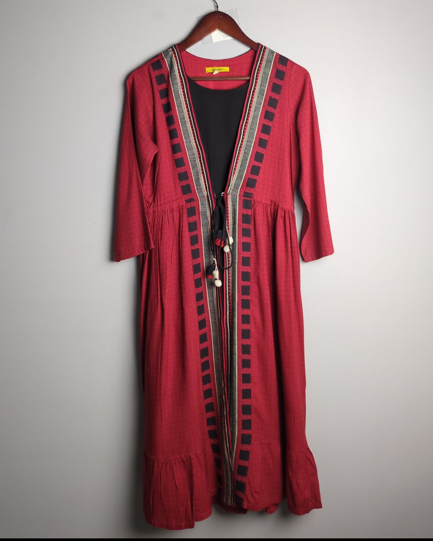 Global Desi Red Kaftan Dress