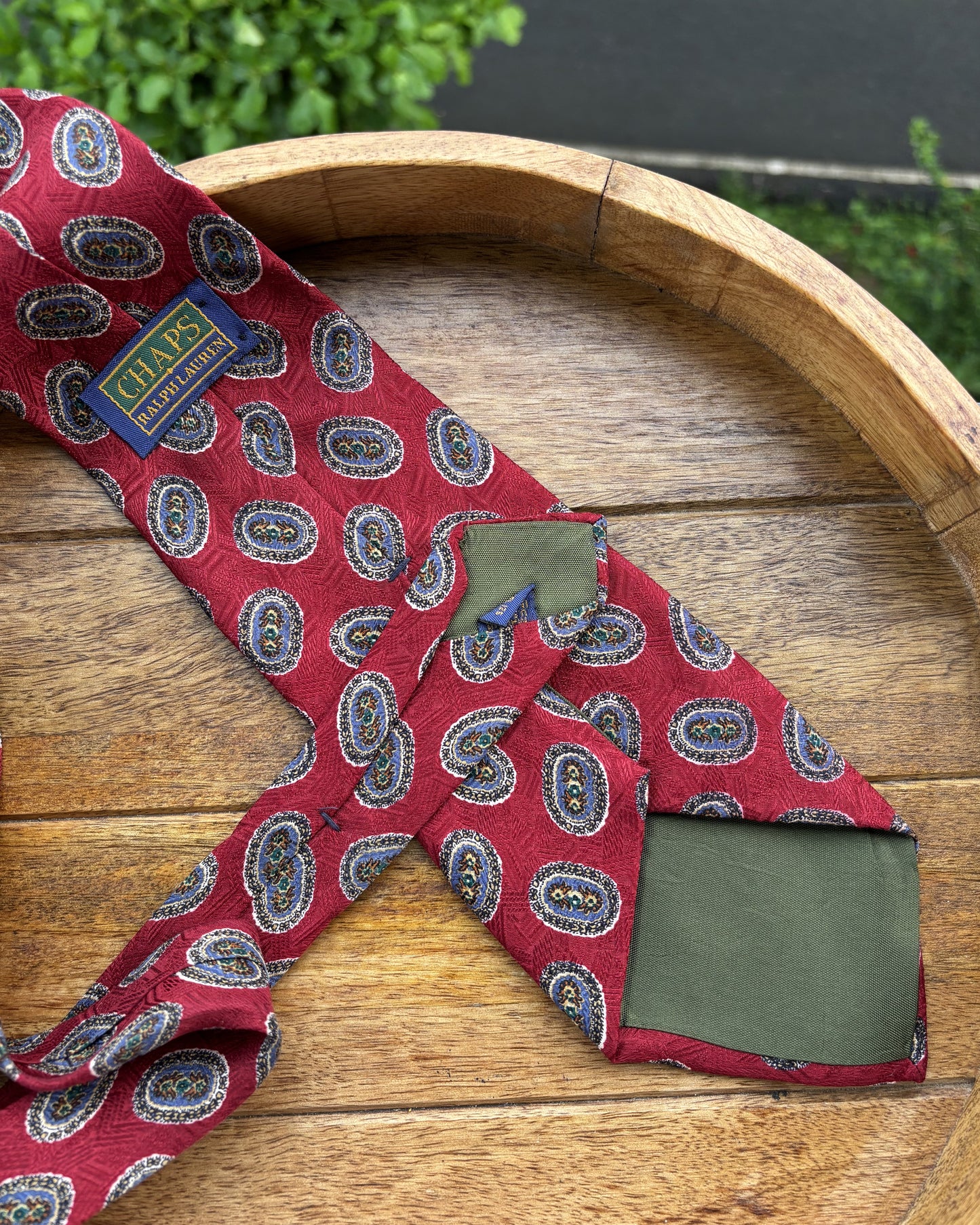 Chaps Red Graphic Silk Necktie