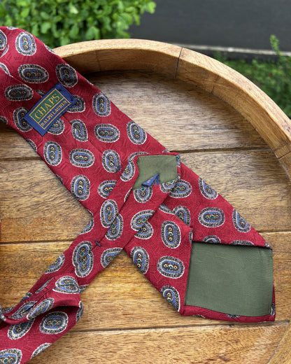 Chaps Red Graphic Silk Necktie