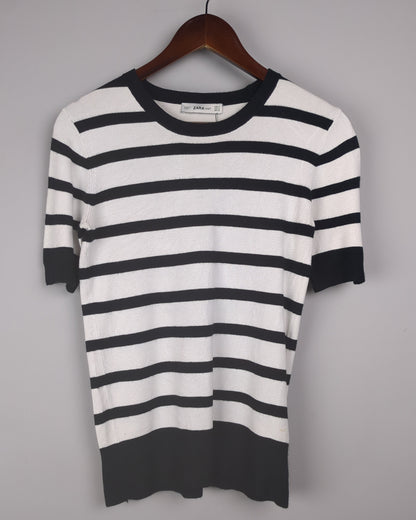 Zara White Striped Sweater