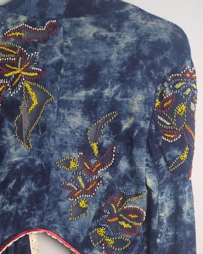 Not So Serious By Pallavi Mohan Blue Embellished Shrug