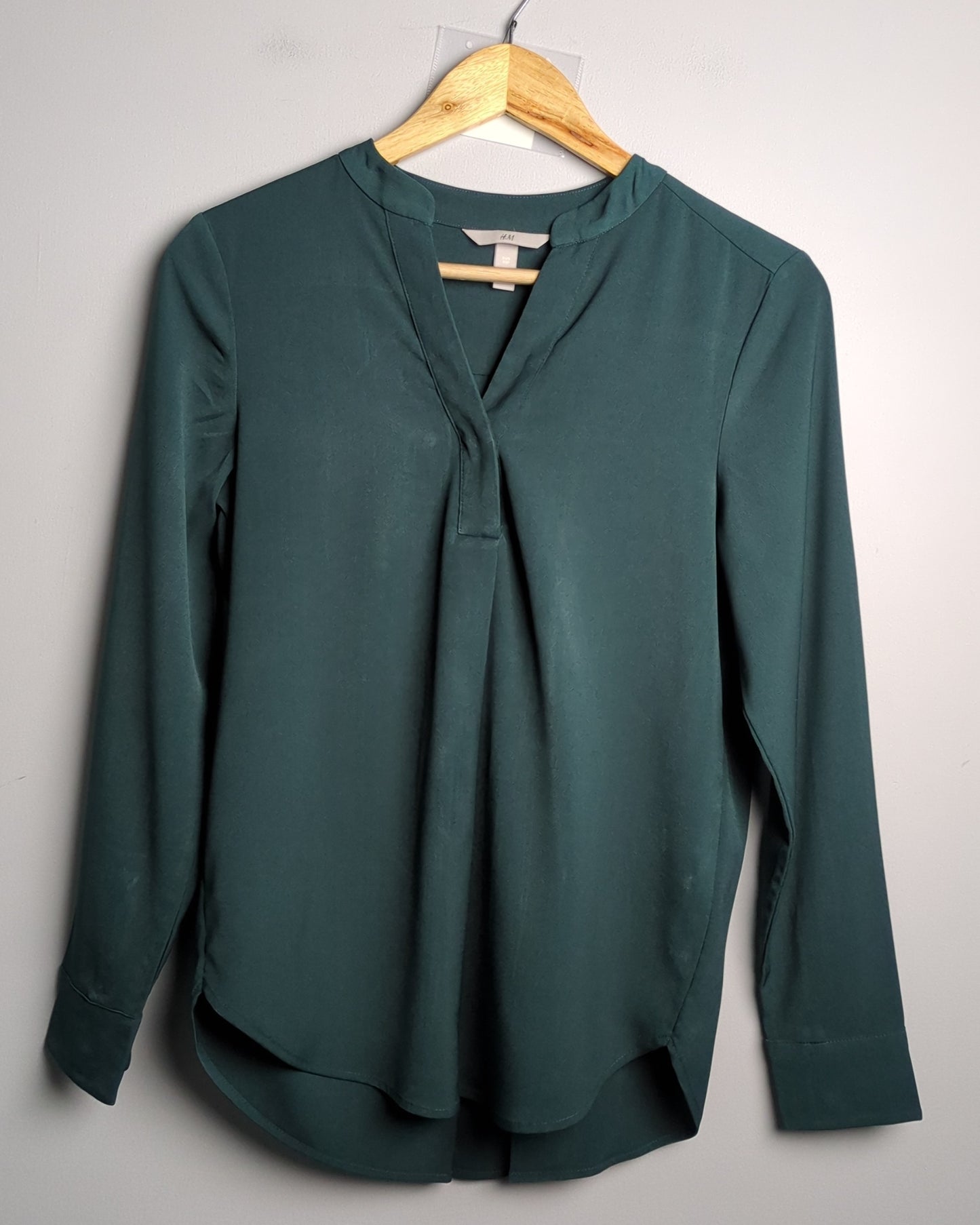 H&M Green Split-Neck Blouse