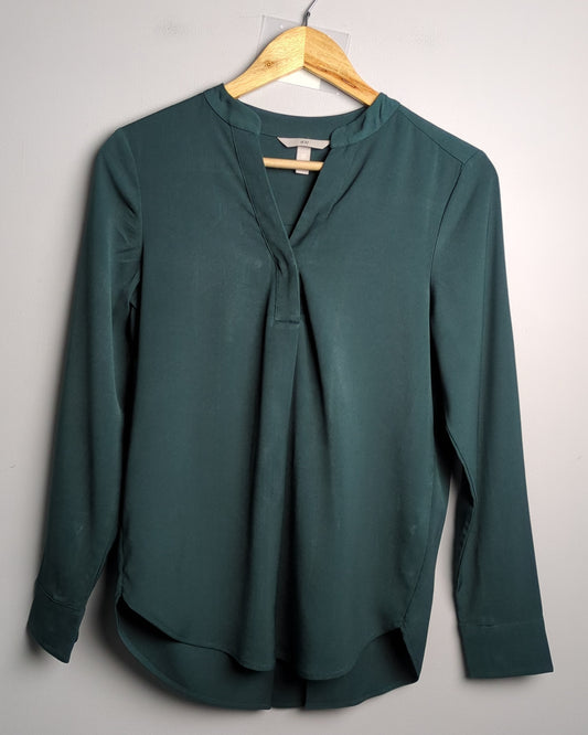 H&M Green Split-Neck Blouse