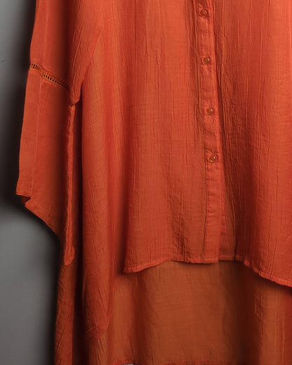 Rriso Orange Collared Tunic