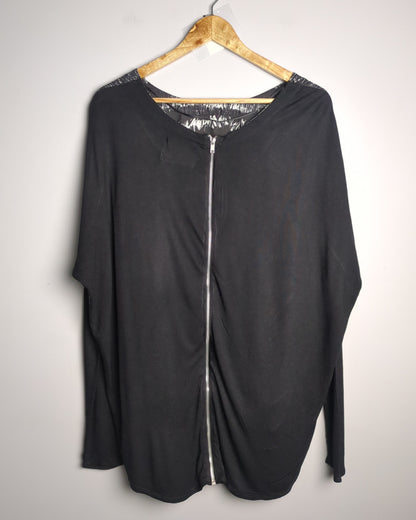 Zara Black Graphic Blouse