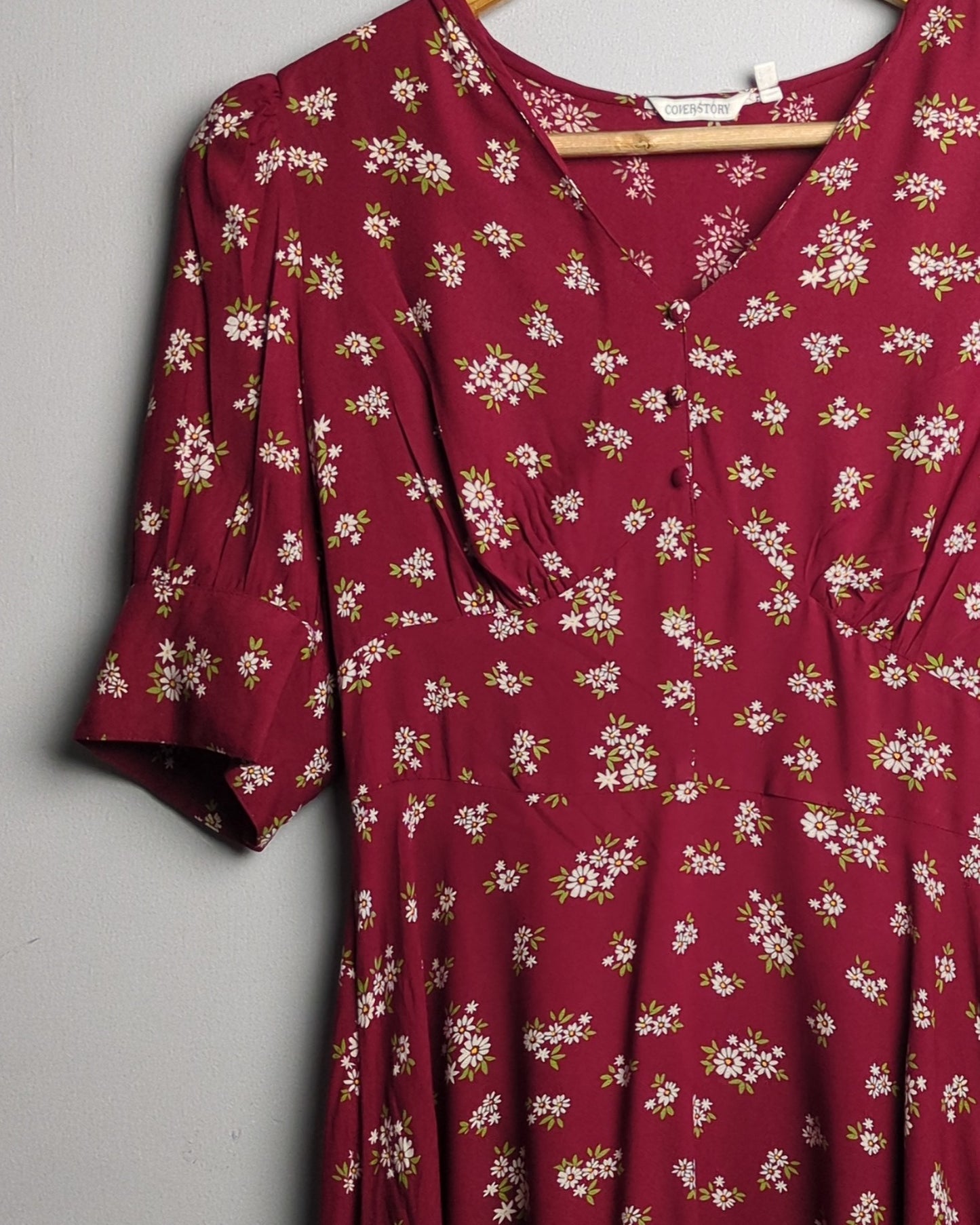 Cover Story Wine Floral Dress