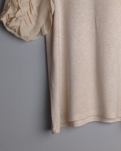 Zara Beige Ruffle Top