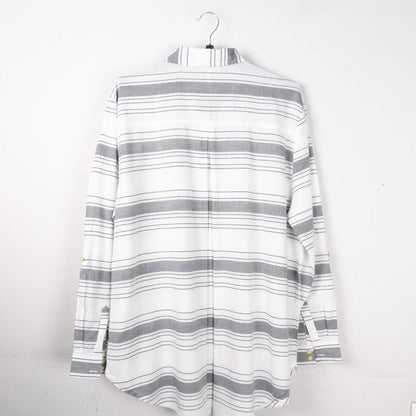 Horizontal Striped Button-Down Shirt
