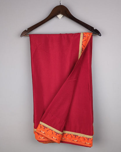 Wine Solid Saree