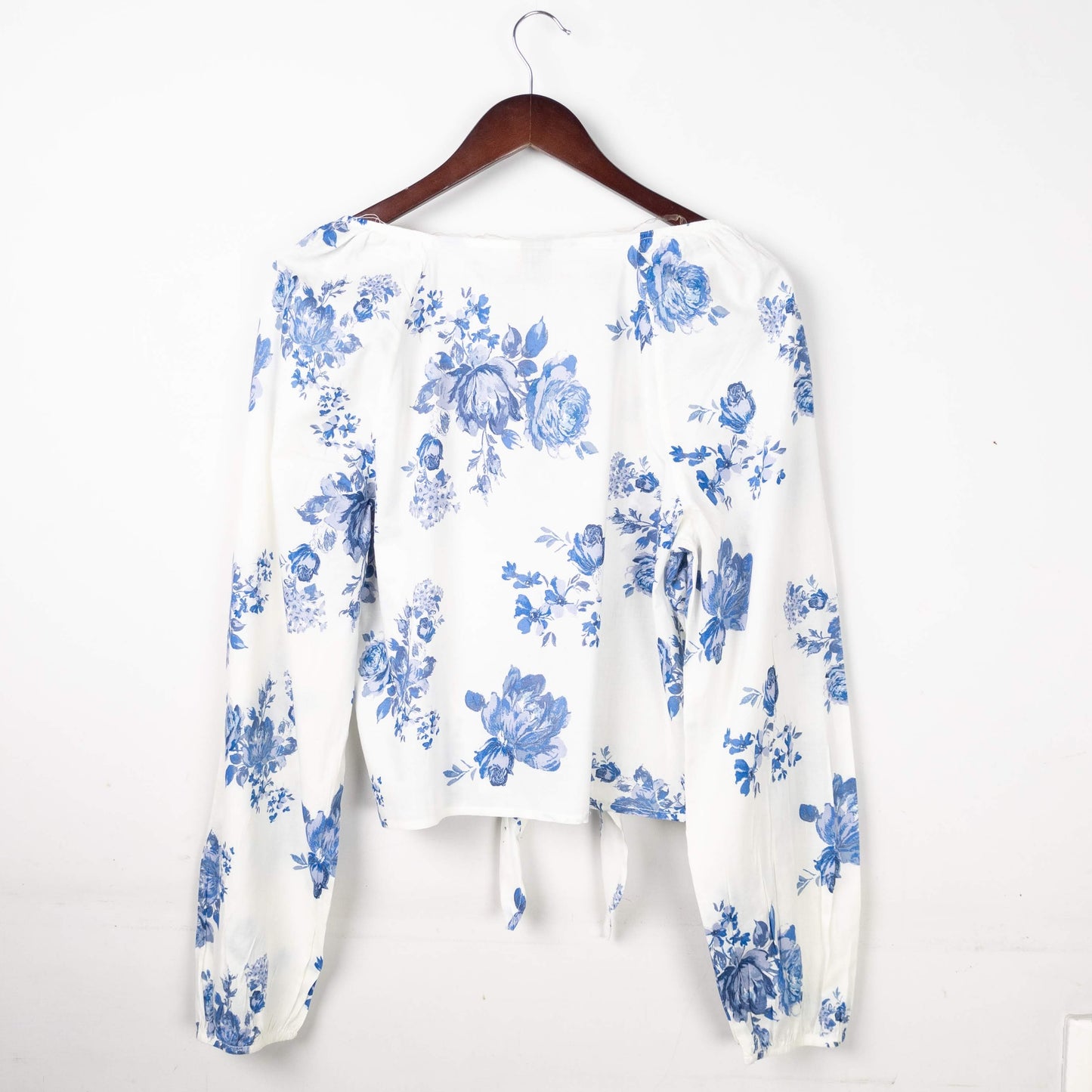 Floral Print Tie-Front Top