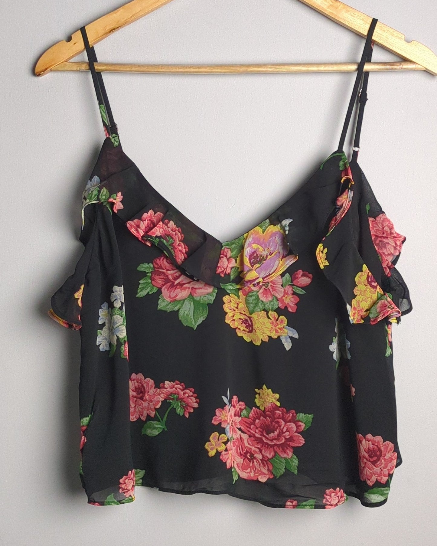 Black Ruffle Camisole