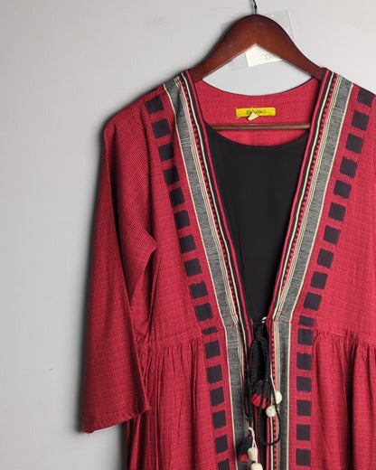Global Desi Red Kaftan Dress