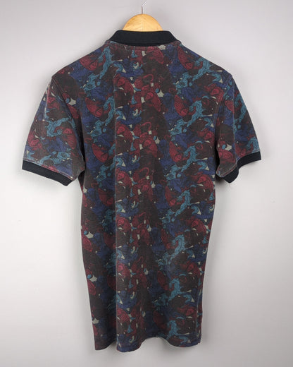Men's Polo: Indigo Nation Black Graphic