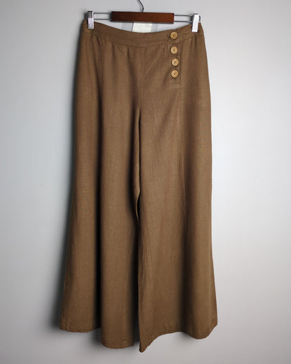 Vestry Brown Wide-Leg Trousers
