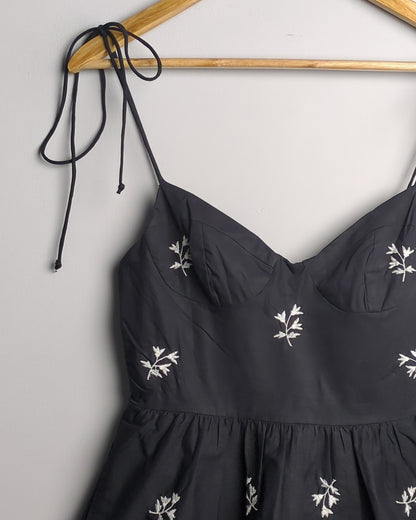 Zara Black Embroidered Dress