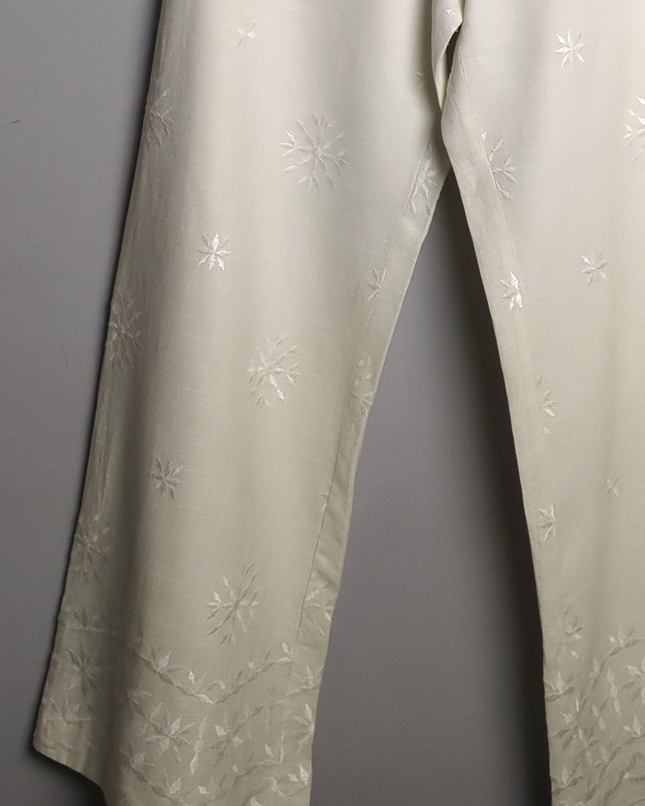 Zara Beige Embroidered Trousers
