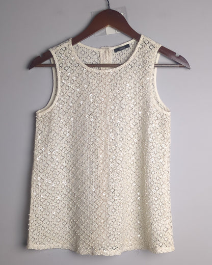 Jacob Beige Lace Tank