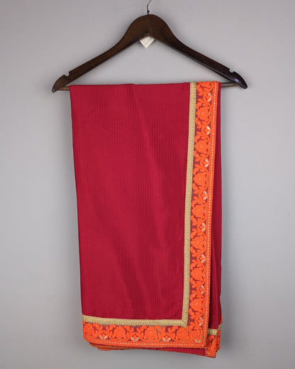 Wine Solid Saree