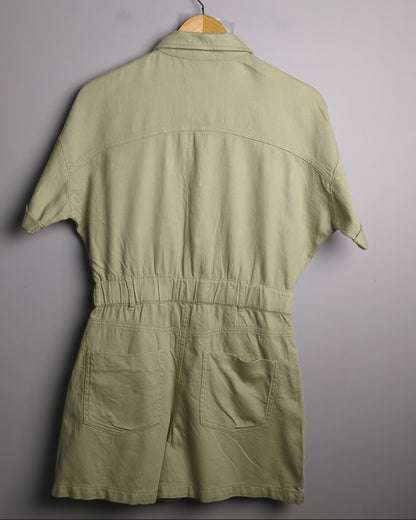 Zara Green Denim Romper
