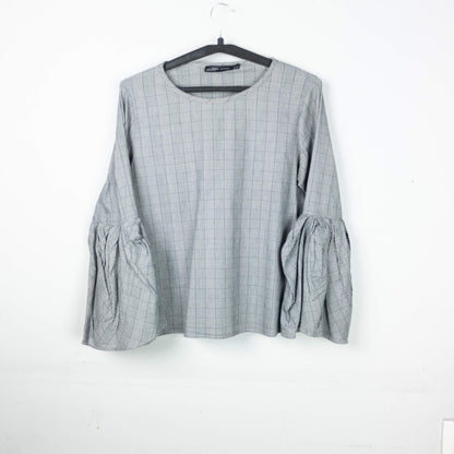Plaid Bell Sleeve Top