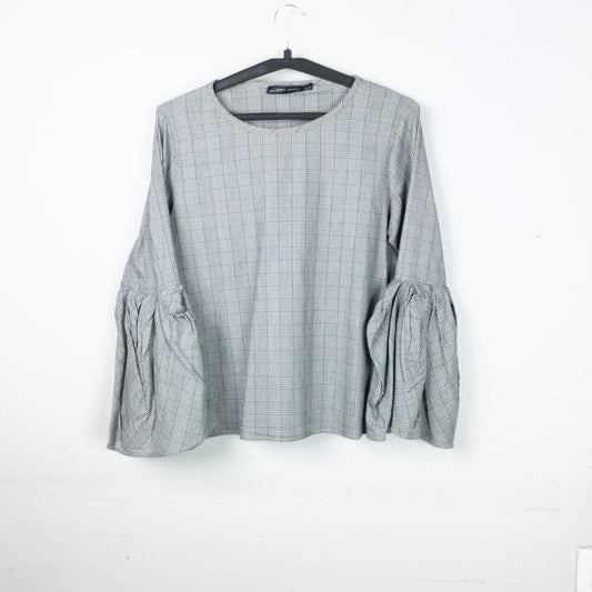 Plaid Bell Sleeve Top