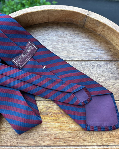 Chaps Ralph Lauren Wine Striped Silk Necktie