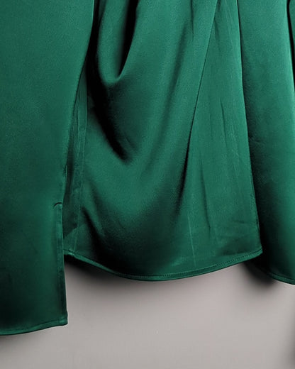 H&M Green Satin Blouse