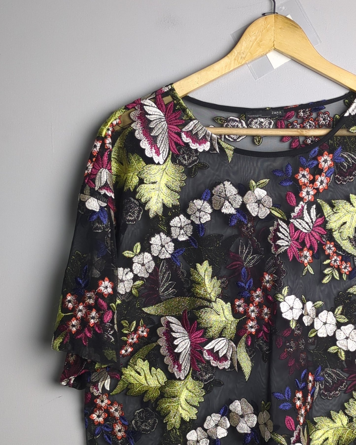 Zara Black Embroidered Tunic