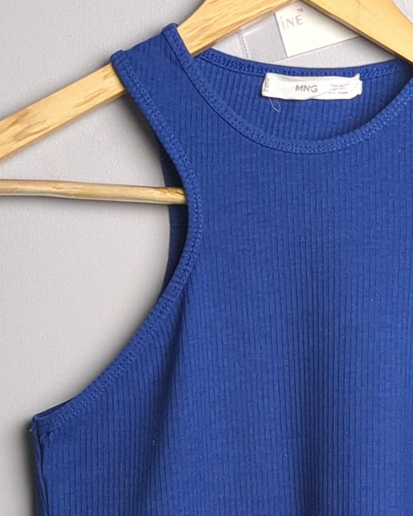 Mango Blue Ribbed Tank