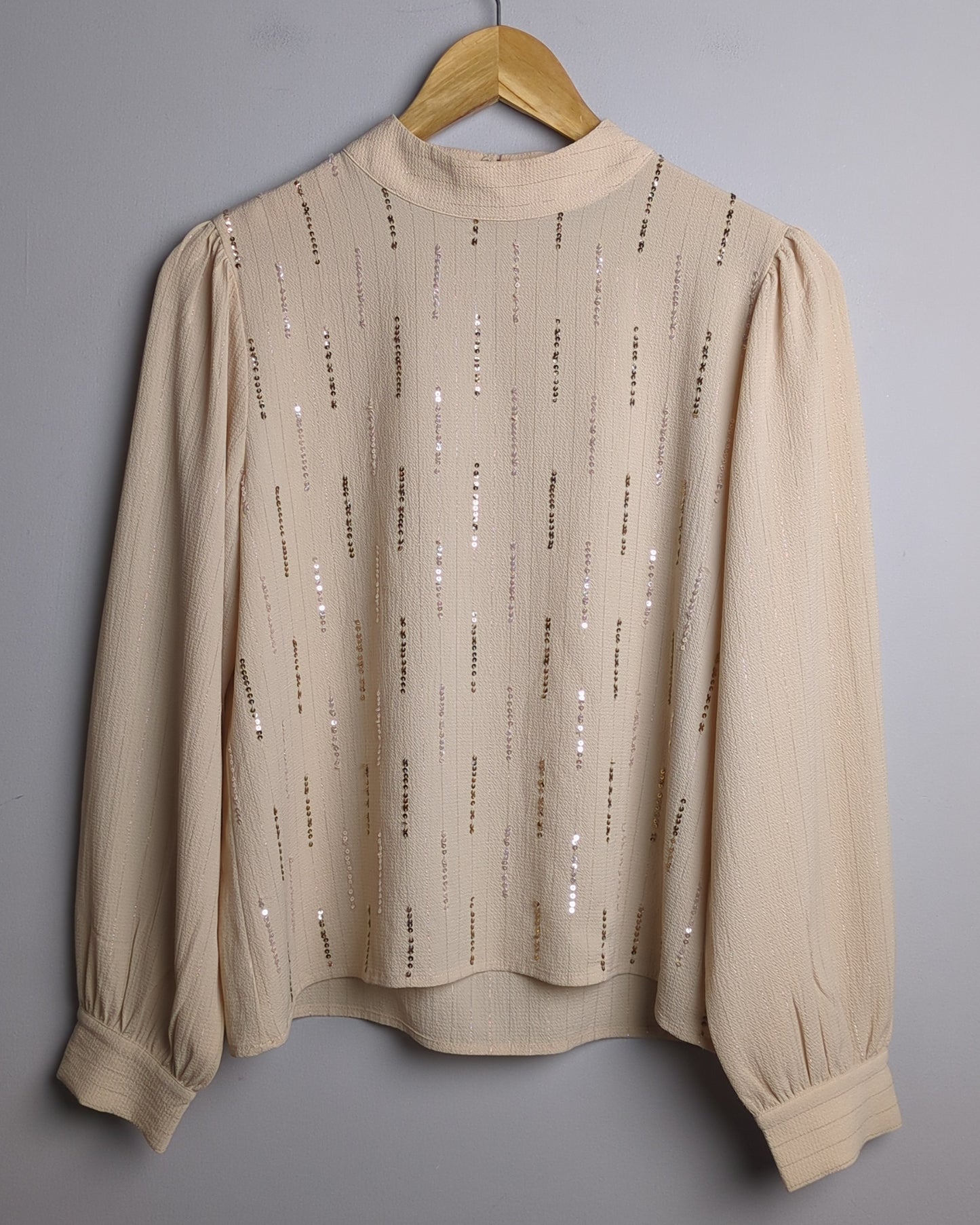 Camla Beige Sequin Blouse
