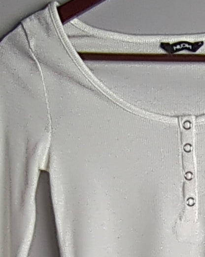 Nuon White Henley Top