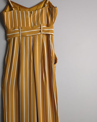 Forever New Brown Striped Jumpsuit