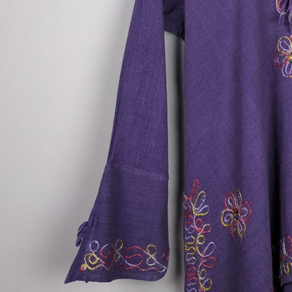 Purple Embroidered