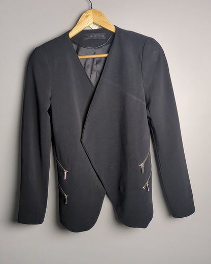 Zara Black Zipper Blazer