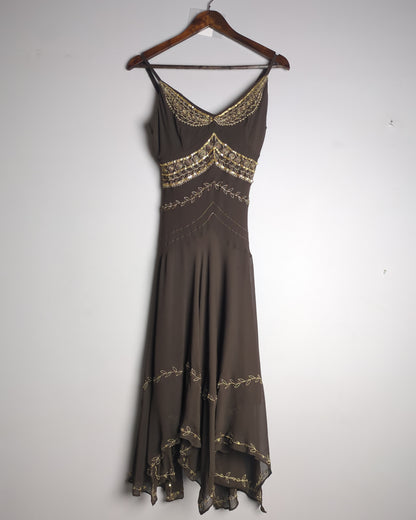 New Look Brown Embellished Dress