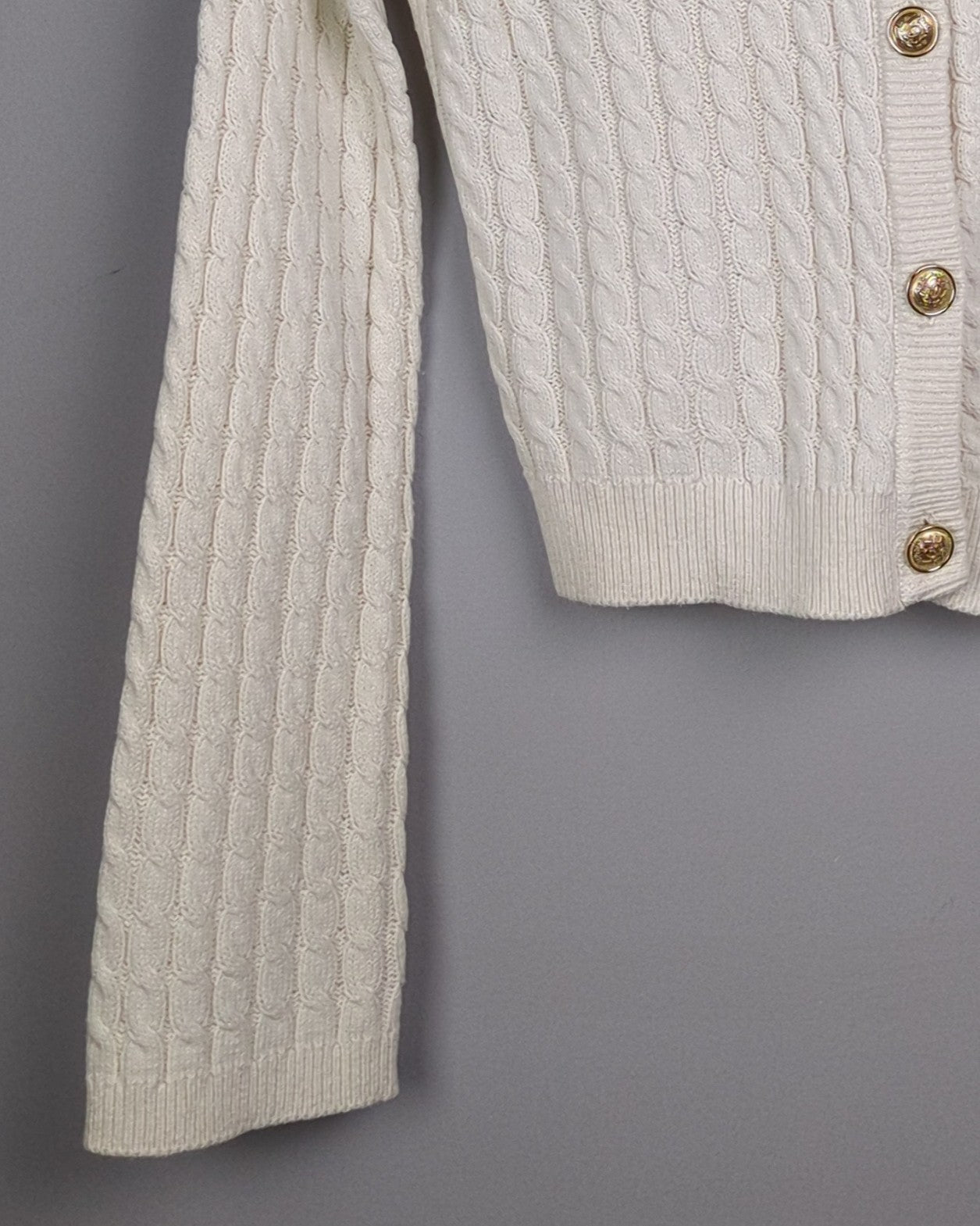 H&M White Cable Cardigan